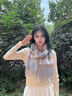 MITHAOL KUSC澳洲羊毛圍巾女2024秋冬新款保暖披肩圍脖生日禮物送女友 香水藍格【禮盒裝】 均碼 曬單實拍圖