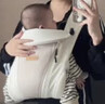 usbeesbaby新生兒嬰兒護脊背帶橫抱豎抱多功能輕便易攜外出解放雙手抱娃神器 牛奶白冰絲棉JDQ 曬單實(shí)拍圖