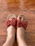 遠港紅色亞麻拖鞋女士夏季2025新款室內家用防滑防臭軟底吸汗家居布藝 珊瑚紅 39-40 【標準碼】 曬單實(shí)拍圖