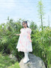安妮優(yōu)兒女童公主裙夏裝洋氣兒童洛麗塔網(wǎng)紗裙女孩泡泡袖連衣裙 粉色  150 曬單實(shí)拍圖