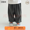 papa爬爬夏季新品兒童褲子男女童防蚊褲涼感長(zhǎng)褲透氣親膚休閑 黑色 100 cm 曬單實(shí)拍圖