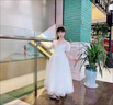 G.DUCK女童禮服蓬蓬公主裙女孩高端洋氣兒童婚紗長(zhǎng)款主持人花童鋼琴表演9206長(zhǎng)裙白色送小皇冠140 曬單實(shí)拍圖