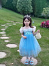 G.DUCKKIDS小黃鴨童裝愛莎公主裙女童裙子夏季冰雪奇緣艾莎禮服主持人演出服 裙子 110 尺碼4~5歲【100-110cm】cm 曬單實拍圖