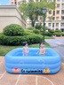 Voutdo.ing嬰兒浴桶泳池加大加厚充氣家用戶(hù)外夏天游泳可折疊兒童洗澡游泳桶 海洋藍1.8M【戲水套餐】 曬單實(shí)拍圖