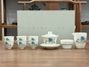TEAHUE功夫茶具整套蓋碗套裝羊脂玉陶瓷家用辦公泡茶送爸爸禮物禮盒裝 曬單實拍圖