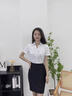 女士純棉短袖白襯衫新款洋氣夏高端免燙雅戈商務(wù)職業(yè)裝通勤襯衣爾 白色V領(lǐng) （短袖） 38 （110-120斤） 曬單實(shí)拍圖