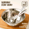 沃德百惠（WORTHBUY）316不銹鋼兒童碗寶寶吃飯碗嬰兒輔食小碗食品級家用便攜防摔湯碗 【赫赫熊】碗+元寶勺叉 曬單實(shí)拍圖