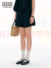 Teenie Weenie小熊女裝短褲2025年夏季新款法式蕾絲邊甜美俏皮褲子 黑色 M 曬單實拍圖