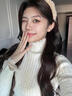 韞舜蕾絲花邊半高領(lǐng)打底衫女2025年秋冬內搭修身氣質(zhì)長(cháng)袖毛衣針織衫 杏色均碼 均碼 曬單實(shí)拍圖