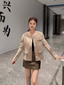 clotho Rennie品牌女裝小香風(fēng)外套女2025春秋新款高級(jí)感休閑百搭開衫短款上衣 淺卡其 M 曬單實(shí)拍圖