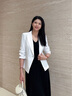 Laurèl【三醋酯】25春新款通勤三醋酸收腰西裝女LWD361T00800 純凈白 160/84A 曬單實拍圖