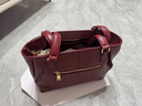 愛(ài)馬仕（HERMES）真皮女包2024新款軟皮包包女士單肩包大容量休閑媽媽包牛皮手提包 紫紅色 頭層牛皮 曬單實(shí)拍圖