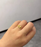 周六福（ZLF） 黃金戒指女款足金閃砂浪漫絲帶系列愛心蝴蝶結(jié)指環(huán) 計價T 13號-2.02g 曬單實拍圖