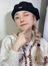 十竹羊毛貝雷帽女秋冬毛呢帽子2025新款洋氣百搭韓系顯臉小畫家帽紅色 黑色【高檔羊毛/氛圍感】 曬單實(shí)拍圖