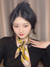 CRANTA KOMEIA官網(wǎng)圍脖絲巾女春秋季圍巾女護(hù)頸裝飾女小方巾媽媽生日禮物送老婆 藍(lán)邊黃色 高級(jí)感ck風(fēng)送老婆女朋友實(shí)用高檔 曬單實(shí)拍圖