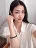 京鑒新疆和田玉碧玉圓珠手鏈菠菜綠女款玉手串碧玉單圈串珠手鏈附證書 手串尺寸10mm 曬單實(shí)拍圖