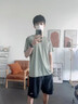 安踏短袖t恤男夏季薄款透氣休閑衣服冰絲速干寬松半袖男戶(hù)外運動(dòng)服飾 豆沙灰 XL /180 曬單實(shí)拍圖