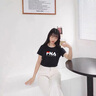 lareen fitty印花純棉短袖T恤女大碼2025夏季新款寬松顯瘦減齡休閑上衣潮牌 白色大樂 L 125-135斤 曬單實(shí)拍圖