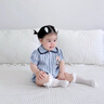 班喜迪嬰兒衣服夏季薄款夏日嬰幼兒女寶寶連體衣公主包屁衣夏裝外出爬服 藍色 80cm 曬單實拍圖