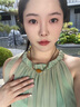 拉韞翡音天然俄料老蜜蠟吊墜項(xiàng)鏈女銀鍍金翡翠純手工編織進(jìn)口繩 均碼【鏈身周長(zhǎng)約70cm】 曬單實(shí)拍圖