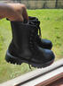 卡帝樂(lè )鱷魚(yú)（CARTELO）英倫風(fēng)ins黑色馬丁靴男潮流春秋新款真皮工裝機車(chē)靴韓版高幫靴子 黑色+內增高 42 曬單實(shí)拍圖