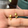 賽菲爾黃金耳釘女足金郁金香花朵立體金耳飾 一對耳釘 約1.72克  曬單實拍圖