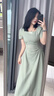 JZDZ綠色方領(lǐng)茶歇法式短袖連衣裙子女夏季2025新款收腰氣質(zhì)感長(zhǎng)裙 【綠色連衣裙】【廳里廳氣衣服/ 商場(chǎng)同款 M 45/55kg 商場(chǎng)同款 曬單實(shí)拍圖