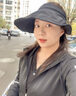 目丸空頂遮陽帽女防曬防紫外線可折疊大帽檐戶外時尚透氣太陽蛋卷帽子 黑色-蛋卷帽 【可折疊】 曬單實拍圖