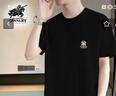 THE URBAN NICE官方品牌純棉t恤男2025春夏款短袖刺繡上衣商務(wù)休閑重磅男士短袖 奢華黑 L 碼【建議110-125斤】-T恤 曬單實(shí)拍圖