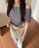 CALWAN KEODH編織包包女包2025新款大容量休閑草編包沙灘度假單肩托特包 【米白色】小眾實用走心女生閨蜜 曬單實拍圖