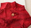 迪士尼（Disney）童裝寶寶周歲禮服夏季嬰兒連體衣中國風短袖百日宴衣服新生兒哈衣 紅色 90cm 建議1~2歲（80-90cm） 曬單實拍圖