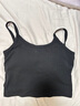 NOME后背交叉小吊帶背心女高彈修身吊帶文胸一體固定杯內搭 黑色 M 曬單實(shí)拍圖
