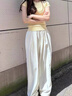 FitonTon奶芙山本褲女2025新款高腰垂感顯瘦休閑褲寬松慵懶肌理感闊腿褲 曬單實拍圖
