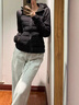 蕓蕁羽絨服女2025新款瑜伽服女短款白鴨絨修身顯瘦冬季保暖連帽戶(hù)外運 MON 黑色 XL 修身健【110-125斤】 曬單實(shí)拍圖