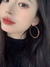 CEENIU復古港風(fēng)豹紋耳環(huán)女秋冬2025新款高級感氣質(zhì)耳圈耳釘小眾辣妹耳飾 5cm絲絨豹紋耳圈【1對裝 巨顯臉小】 曬單實(shí)拍圖