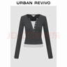 UR2025冬季新款女裝簡(jiǎn)約休閑拼接撞色長(cháng)袖T恤UYL450283 深灰花灰 L 曬單實(shí)拍圖