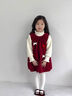 MACKERL KISS女寶寶秋冬季可愛(ài)甜美公主裙時(shí)髦洋氣休閑連衣裙女童紅色周歲禮服 紅色 110 曬單實(shí)拍圖