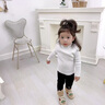 木木屋女童打底衫春秋2025新款兒童毛衣女孩衣服內(nèi)搭中小童半領(lǐng)長(zhǎng)袖上衣 白色 90 尺碼1~2歲【 80-90cm】 曬單實(shí)拍圖