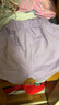 女童休閑短褲夏季薄款2025新款兒童中大童夏裝花苞腰熱褲女孩純棉 紫色-純棉冰絲 140 曬單實(shí)拍圖