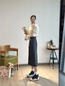波爾諦奇（BOERDIQI）真皮小白鞋軟底女鞋新款高幫百搭通勤舒適女休閑鞋 黑色 37 曬單實(shí)拍圖
