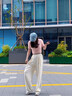 翊尚美寬松休閑褲女春秋款闊腿山本褲子女款2025年最新款冰絲奶芙小個 曬單實(shí)拍圖