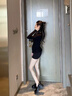 ZHR樂(lè)福鞋女增高厚底學(xué)院風(fēng)單鞋女百搭黑色皮鞋女 AH551 黑色 37  曬單實(shí)拍圖