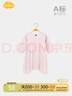 Aengbay昂貝[天竹纖維]嬰兒睡衣春秋薄款空調(diào)服寶寶防踢睡袍新生兒連體衣 暗粉 73cm 曬單實拍圖