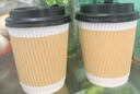 拜杰一次性咖啡杯奶茶豆?jié){熱飲杯紙杯一次性杯子帶蓋瓦楞杯280ml25只 曬單實(shí)拍圖