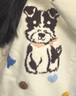 茵曼（INMAN）2025秋冬女裝新款立體花刺繡小狗萌寵圓領(lǐng)落肩套頭針織毛衣 米杏色 S 曬單實(shí)拍圖