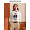 Teenie Weenie小熊女裝毛衣2025秋新款提花學(xué)院休閑舒適圓領(lǐng)針織衫 象牙白 S 曬單實(shí)拍圖