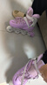 斯威（SWAY）輪滑鞋兒童溜冰鞋男女童初學(xué)套裝中小學(xué)滑輪滑冰旱冰鞋成人直排輪 莫紫八輪全閃+一體支架+大禮包 L (適合12歲-成人)平時(shí)鞋碼36-41 曬單實(shí)拍圖