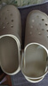 名創(chuàng)優(yōu)品（MINISO）洞洞鞋女男夏季外穿沙灘涼鞋防滑厚底踩屎感包頭涼拖鞋骨白38-39 曬單實拍圖