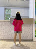 G.DUCKKIDS小黃鴨女童短袖t恤夏季純棉2025新款洋氣兒童夏裝大童體恤上衣潮 玫紅T+短褲 120 cm 曬單實(shí)拍圖