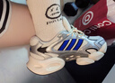 adidas輕松鞋 MEGASTRIDE超輕緩震回彈厚底增高老爹鞋阿迪達斯   金屬銀/亮白/半熒光藍   38 曬單實拍圖